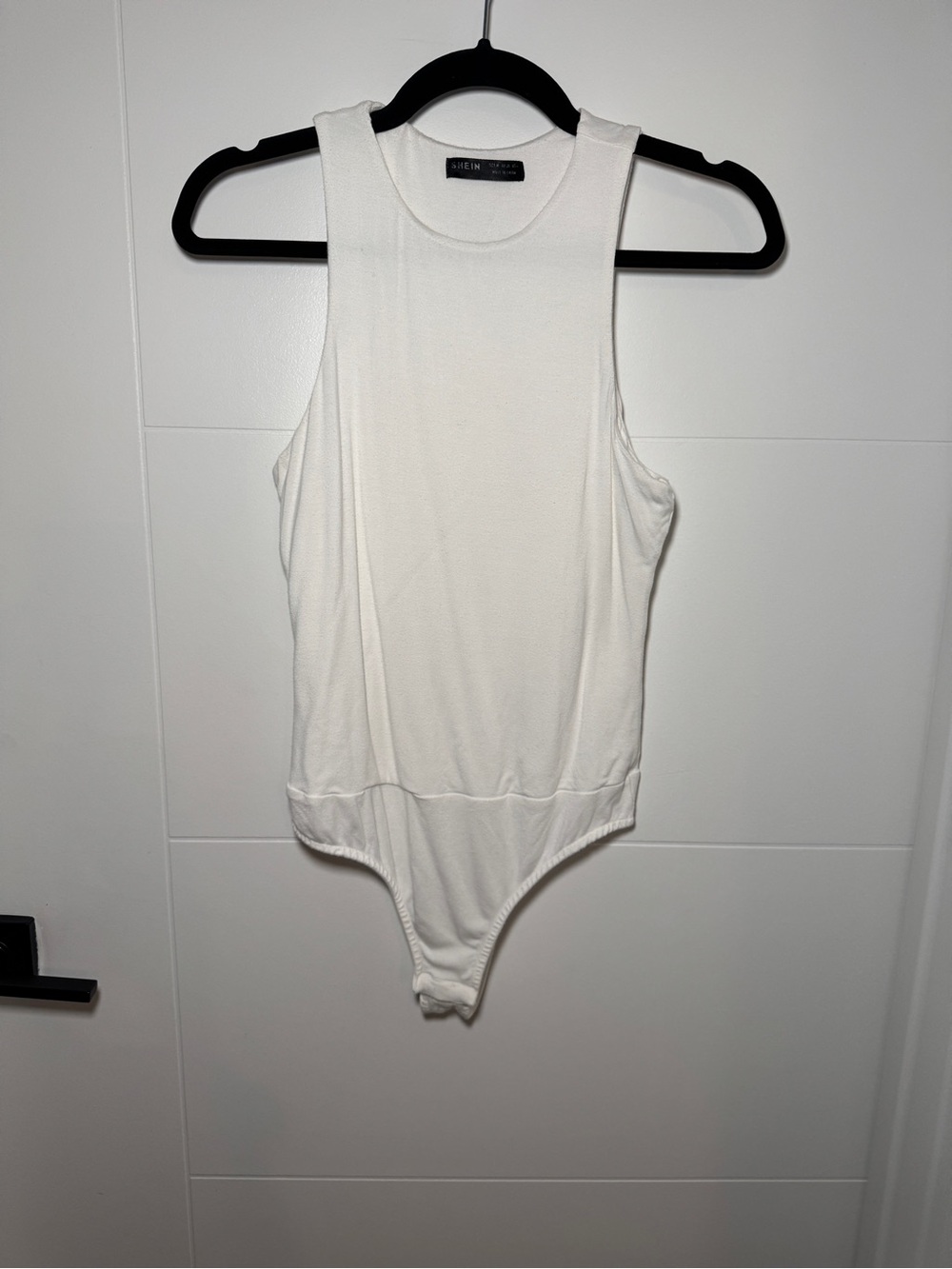 SHEIN White Ribbed Sleeveless Bodysuit